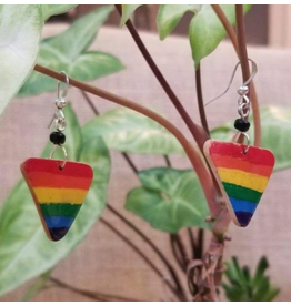 El Salvador Jaragua Coconut Tri Rainbow Earrings