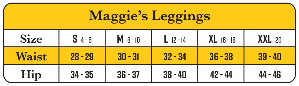 Leggings Sizing Chart