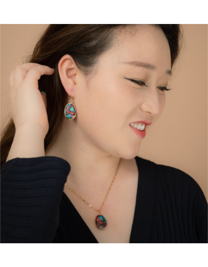 China Mosaic Jasper Earrings