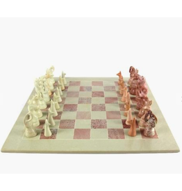 Kenya Africa Soapstone Carved Chess Set Animal