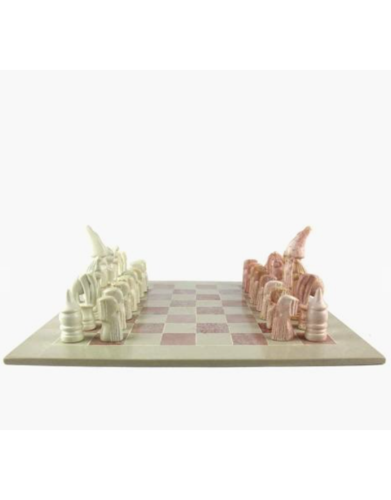 Kenya Africa Soapstone Carved Chess Set Massai