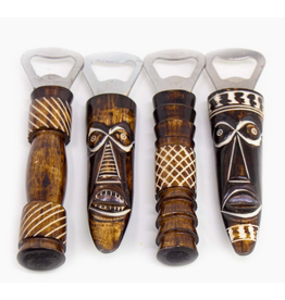 Kenya African Bone Bottle Opener Tiki Design assorted