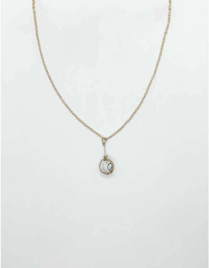India White Round Stone Necklace