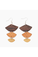 Guatemala Golden Wood Geometric Earrings