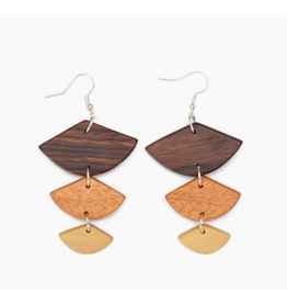 Guatemala Golden Wood Geometric Earrings