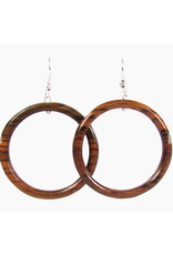 Guatemala Wood Hoop Earrings 2.25"