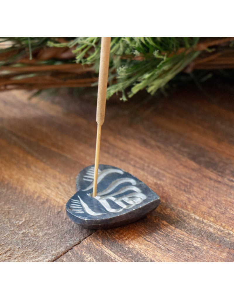Grey Heart Soapstone Incense Holder Villages Calgary