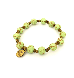 Haiti Antiqued Ceramic Bracelet - mint