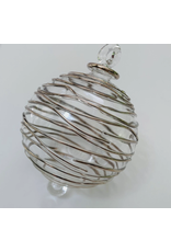 Egypt Blown Glass Ornament Silver Spiral