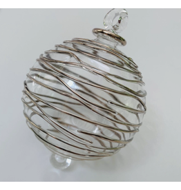 Egypt Blown Glass Ornament Silver Spiral