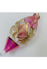 Egypt Blown Glass Oval Ornament Pink Carousel