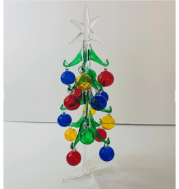 Egypt Blown Glass Tabletop Tree With Baubles