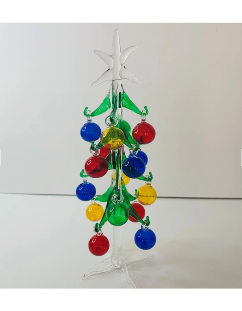 Egypt Blown Glass Tabletop Tree With Baubles