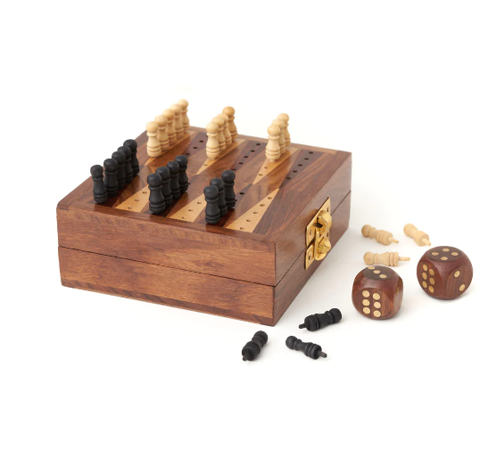Sheesham Backgammon Travel Game Set Villages Calgary