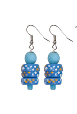 Ghana Kaleidoscope Earrings Blue