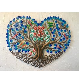 Haiti Jumbo Heart Tree of Life Blue
