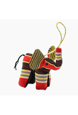 Uganda Elephant Red Kikoy Ornament