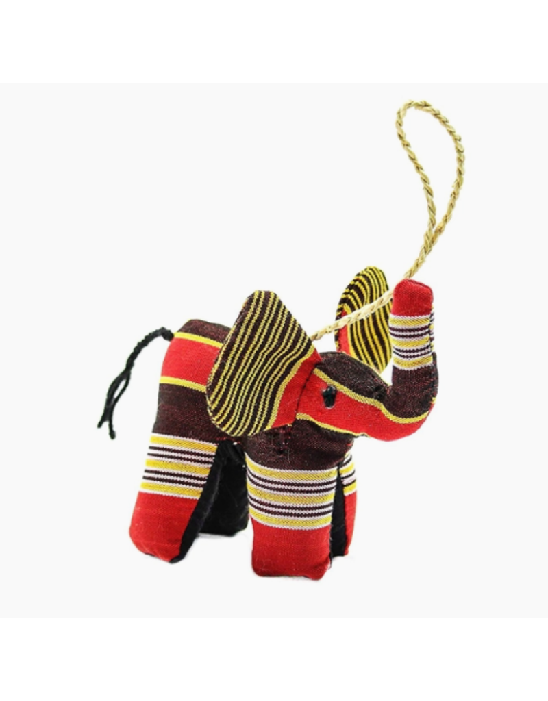 Uganda Elephant Red Kikoy Ornament