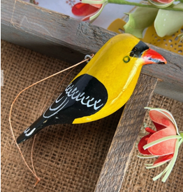 Kenya Goldfinch Wood Bird Ornament