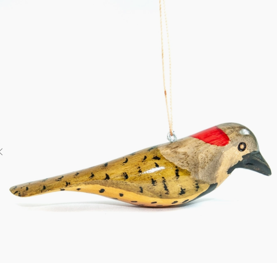 Northern Flicker Wood Bird Ornament - Villages Calgary