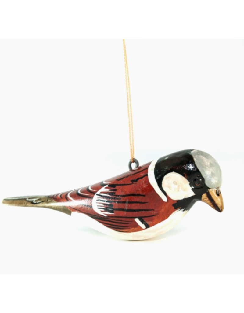 Kenya Sparrow Wood Bird Ornament