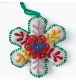 Peru Snowflake Embroidered Ornament assorted