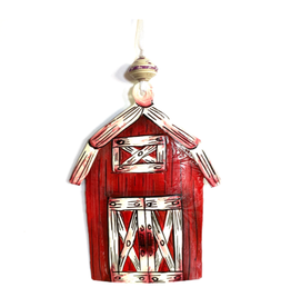 Haiti Classic Red Barn Ornament Metal