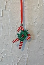 Haiti 2 Candy Cane Ornament Metal