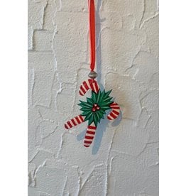 Haiti 2 Candy Cane Ornament Metal