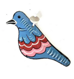 Haiti Painted Bird Ornament Metal assorted