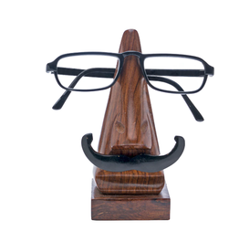 India Nose w Moustache Eyeglass Holder Stand