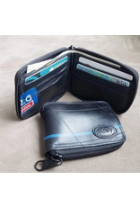 El Salvador Revved Up Bi-Fold Zipper Wallet - black logo