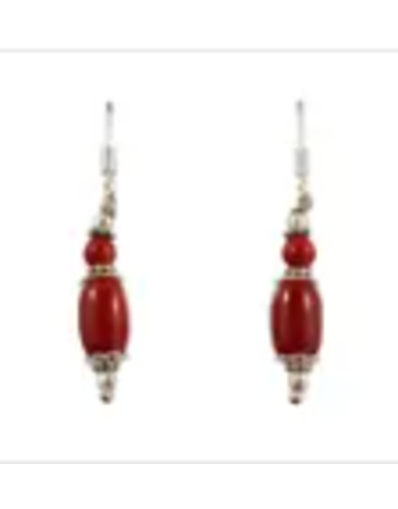 Nepal Red Drop Earrings