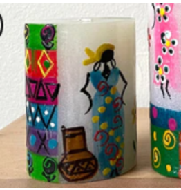 South Africa African Ladies Pillar Candle 3"x4"