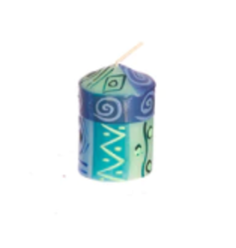 South Africa Blue Green Votive Candles (6-Pack)