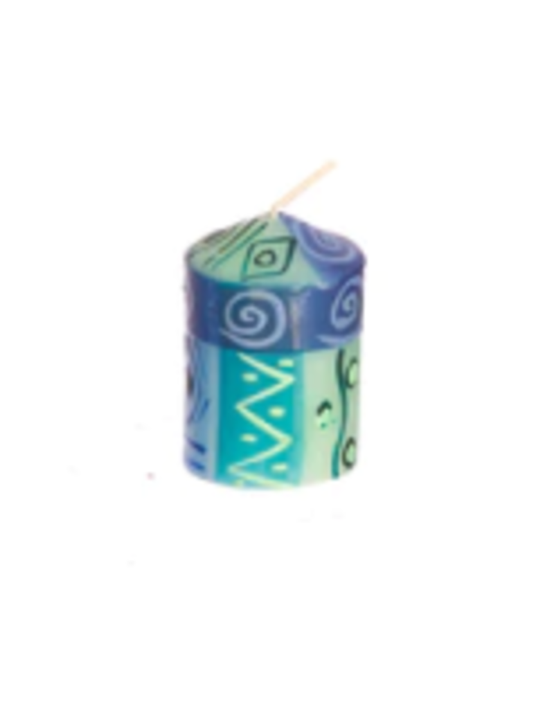 South Africa Blue Green Votive Candles (6-Pack)