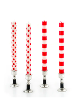 South Africa Dot & Stripe Red Taper Candles (4-Pack)
