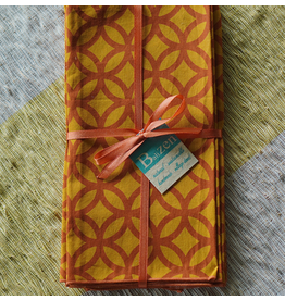 Indonesia Rings Tumeric Spice Cotton Napkin Set of 4