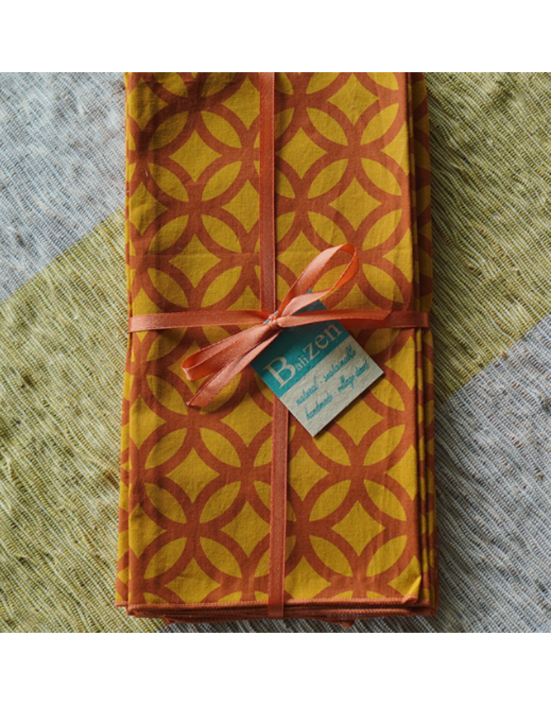 Indonesia Rings Tumeric Spice Cotton Napkin Set of 4