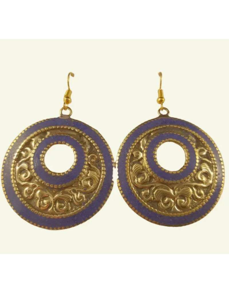 Nepal Brass Lapis Earrings