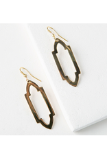 India Ashram Drop Earrings w Slim Window