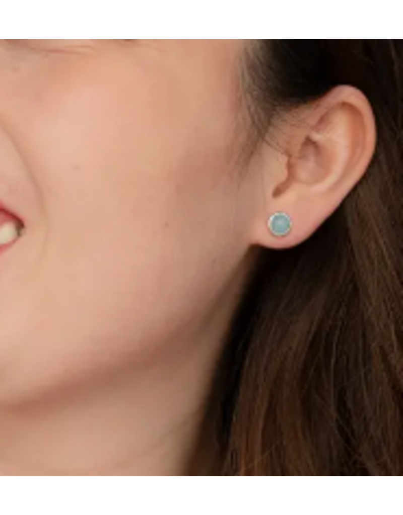 China Breathe Aquamarine Stud Earrings