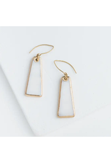 China Pillar Mother of Pearl Earrings Gold