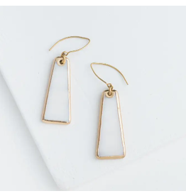 China Pillar Mother of Pearl Earrings Gold