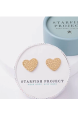China Renewal Heart Gold Stud Earrings