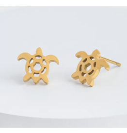 China Turtle Gold Stud Earrings