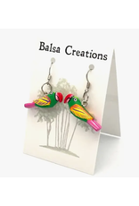 Peru Green Macaw Balsa Earrings