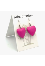 Peru Heart Balsa Earrings