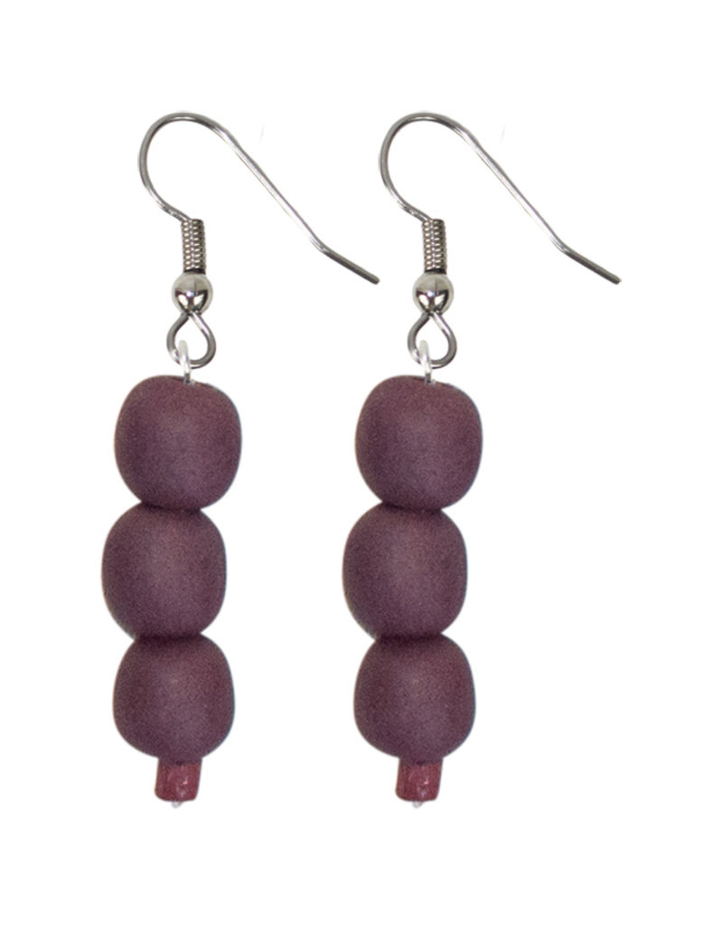 Ghana Pearls Earrings Wine