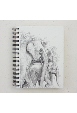 Sri Lanka Notebook Elephant Family Sketch